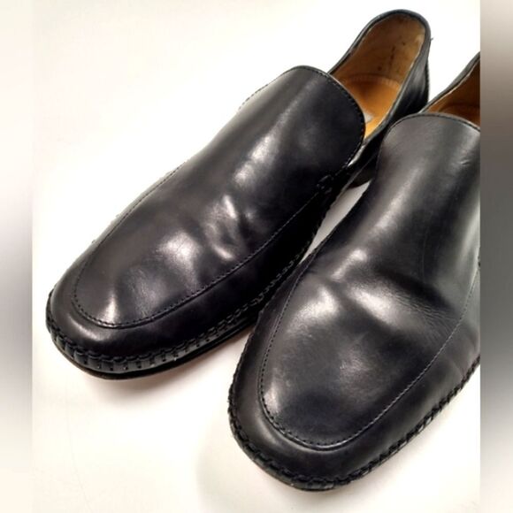 Johnson & Murphy Black Leather Loafers Shoes size 11 - Picture 8 of 16